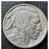 Buffalo Nickels (Lot of 9) - Circulated, Dates Vary (1935-1937)