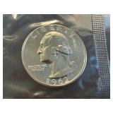 1962 Franklin Half Dollar - 6-Coin US Mint Philadelphia Display Set