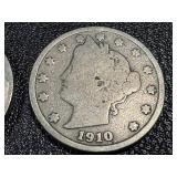 Buffalo Nickels & Liberty Nickel (11 Coins) - 10 Buffalo Nickels & 1 Liberty Nickel