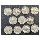 Buffalo Nickels & Liberty Nickel (11 Coins) - 10 Buffalo Nickels & 1 Liberty Nickel