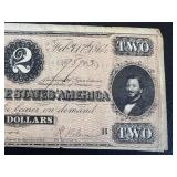 Confederate States One & Two Dollar Notes (Lot of 2) - Feb 17, 1864, Richmond