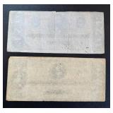 Confederate States One & Two Dollar Notes (Lot of 2) - Feb 17, 1864, Richmond