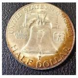 1952 Franklin Half Dollar Coin - Benjamin Franklin Portrait, United States Mint