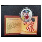 American Eagle Colorized 2000 1 oz .999 Silver Dollar - In Full Color