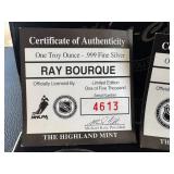 The Highland Mint Bobby Orr & Ray Bourque 1 oz .999 Fine Silver Proof Coin Set