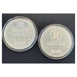 The Highland Mint Bobby Orr & Ray Bourque 1 oz .999 Fine Silver Proof Coin Set