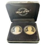 The Highland Mint Bobby Orr & Ray Bourque 1 oz .999 Fine Silver Proof Coin Set
