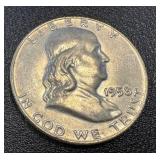 1958 Benjamin Franklin Silver Half Dollars - 2 Coins