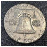 1958 Benjamin Franklin Silver Half Dollars - 2 Coins