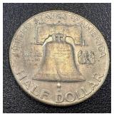 1958 Benjamin Franklin Silver Half Dollars - 2 Coins