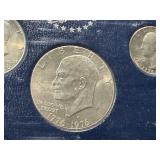 United States Bicentennial Coins Set - Kennedy Half, Ike Dollar, Bicentennial Quarter (1776-1976)