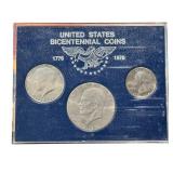United States Bicentennial Coins Set - Kennedy Half, Ike Dollar, Bicentennial Quarter (1776-1976)