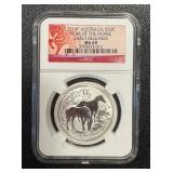 2014 Australia 50c Year of the Horse MS69 Early Releases NGC Slab