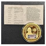 The American Spirit Remembering 9/11 Commemorative Coin - Gold Layered 50mm, 54g