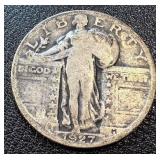 Walking Liberty Quarters - 7 Coins - 1925, 1926, 1927 - Circulated