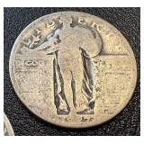 Walking Liberty Quarters - 7 Coins - 1925, 1926, 1927 - Circulated