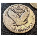 Walking Liberty Quarters - 7 Coins - 1925, 1926, 1927 - Circulated