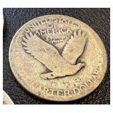 Walking Liberty Quarters - 7 Coins - 1925, 1926, 1927 - Circulated