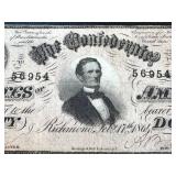 Confederate States of America 50-Dollar Note - Feb 17, 1864 - Jefferson Davis Portrait (Serial 56954)