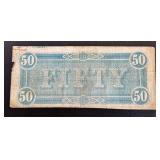 Confederate States of America 50-Dollar Note - Feb 17, 1864 - Jefferson Davis Portrait (Serial 56954)