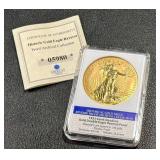 American Mint Saint-Gaudens 1933 CuNi Layered in 24k Double Eagle Reverse Proof - Historical Gold Eagle (Limited)