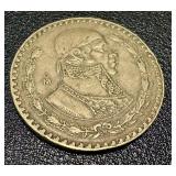 Banco de Mexico 5 Peso Banknotes & 20 Centavos Coins (Mexico 1960s-70s)