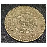 Banco de Mexico 5 Peso Banknotes & 20 Centavos Coins (Mexico 1960s-70s)