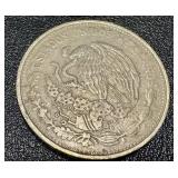 Banco de Mexico 5 Peso Banknotes & 20 Centavos Coins (Mexico 1960s-70s)