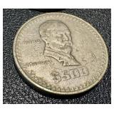 Banco de Mexico 5 Peso Banknotes & 20 Centavos Coins (Mexico 1960s-70s)
