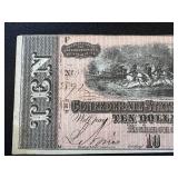 Confederate States Ten Dollar Banknotes - Richmond Feb 17, 1864 (Nos. 5892 & 20974)