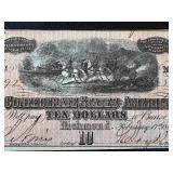 Confederate States Ten Dollar Banknotes - Richmond Feb 17, 1864 (Nos. 5892 & 20974)