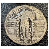 Walking Liberty Quarter Dollars - Four Coins (1925, 1926 x2, 1927)
