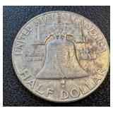 Two Franklin Half Dollar Coins 1953 & 1957