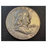 Ben Franklin Half Dollars 1953 - 3 Coins, One With S Mint Mark