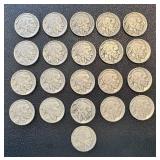 Buffalo Nickels - 21 Coins, Circulated, Varied Years