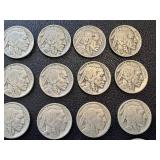 Buffalo Nickels - 21 Coins, Circulated, Varied Years