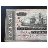 Confederate States of America Twenty Dollar Note - Dated 2/17/1864 (No. 296)