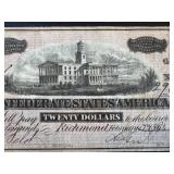 Confederate States of America Twenty Dollar Note - Dated 2/17/1864 (No. 296)