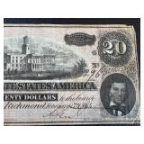 Confederate States of America Twenty Dollar Note - Dated 2/17/1864 (No. 296)