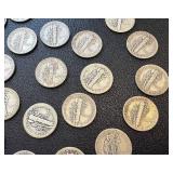 Mercury Dimes - 24 Circulated, Mixed Years (1920s-1940s)
