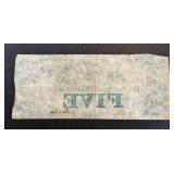 Farmers and Merchants Bank of Memphis Banknote - $5 May 1854 (Antique Tennessee)