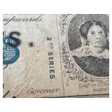 Confederate States Treasury Notes 25c & 50c (Lot of 2) Alabama 1863 2nd Series