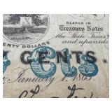 Confederate States Treasury Notes 25c & 50c (Lot of 2) Alabama 1863 2nd Series