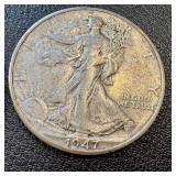 Walking Liberty Quarters - 1944-D, 1945-S, 1946-D, 1947-D (Lot of 4)