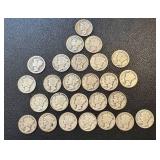 Mercury Dimes - 26 Coins Circulated (1916-1945)