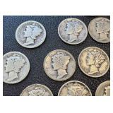 Mercury Dimes - 26 Coins Circulated (1916-1945)