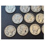 Mercury Dimes - 26 Coins Circulated (1916-1945)