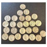 Mercury Dimes - 26 Coins Circulated (1916-1945)