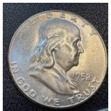 Ben Franklin Half Dollars 1952 (Lot of 3) - Philadelphia, Denver & San Francisco