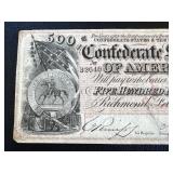 Confederate States of America 1864 $500 Note - Richmond Feb 17, 1864 - Serial 32648